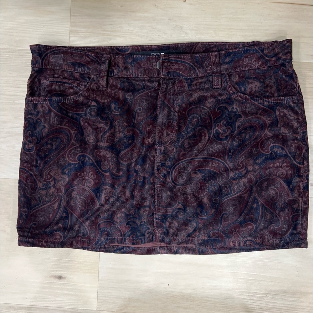 Corduroy mini skirt (hipbone skirt )